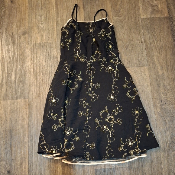 Vintage Y2K Steppin Out Embroidered Sequin Mini Ruffle Dress. - Picture 6 of 14